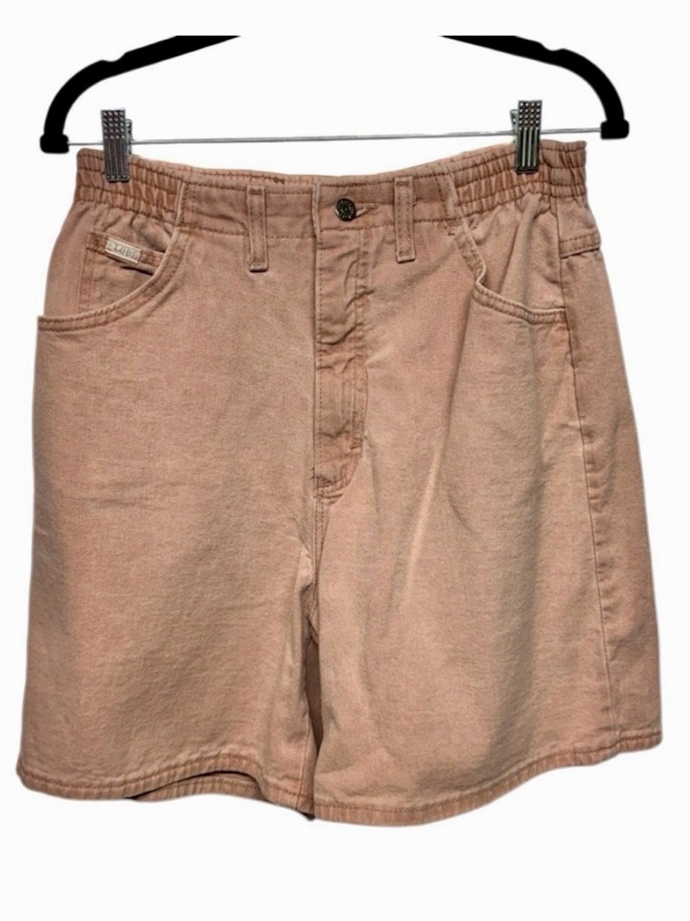 Vintage Lee Women's High Waist Denim Shorts Size 12 Light Pink